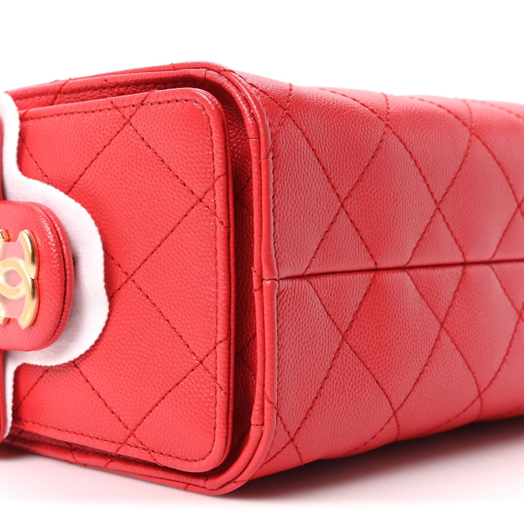 Caviar Quilted Mini Chanel 25 Handbag Dark Red