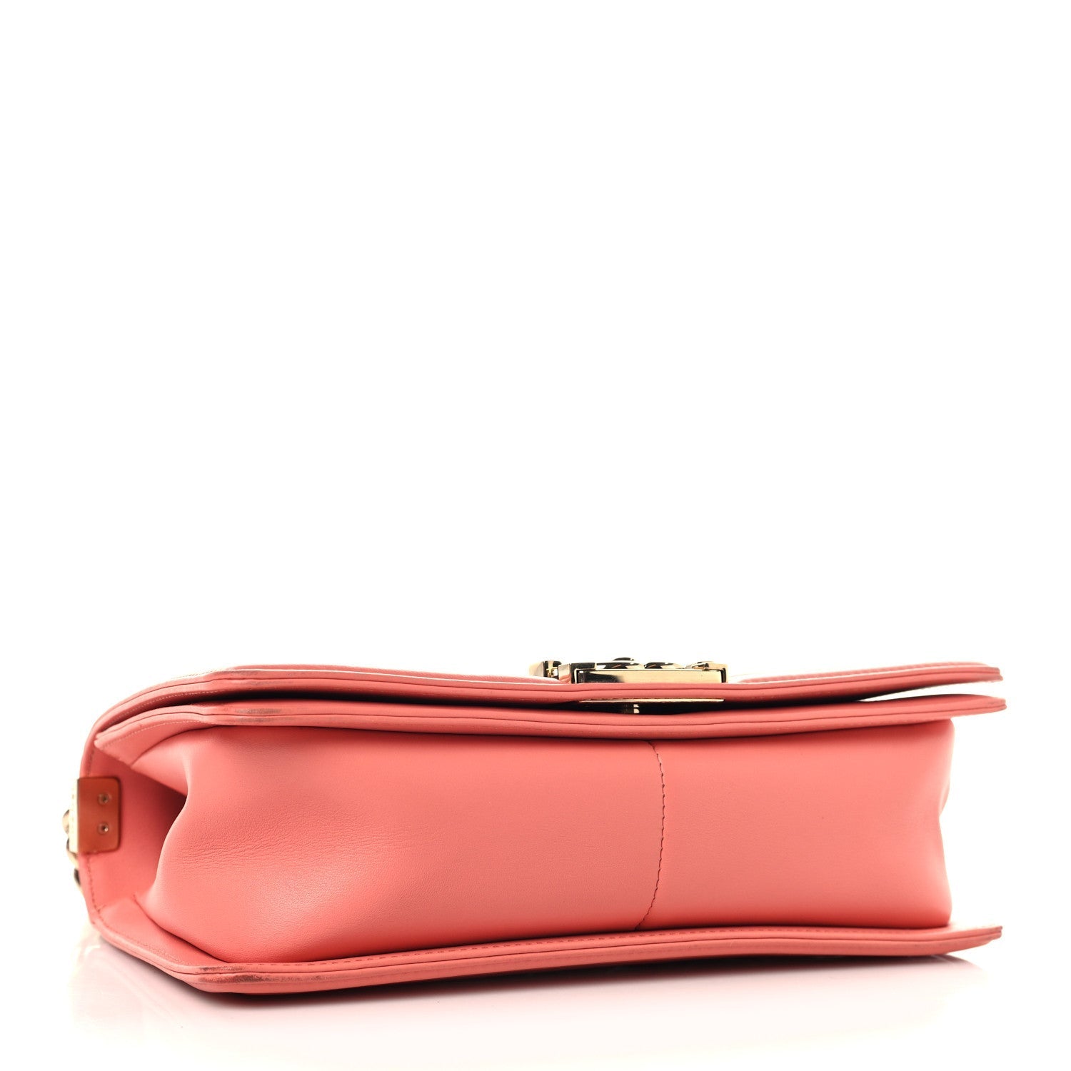 Lambskin Quilted Medium Boy Flap Coral
