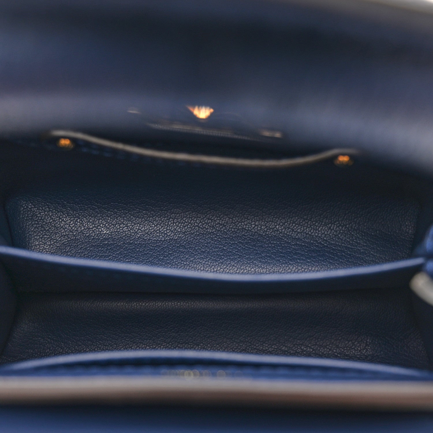 Ostrich Capucines Mini Indigo