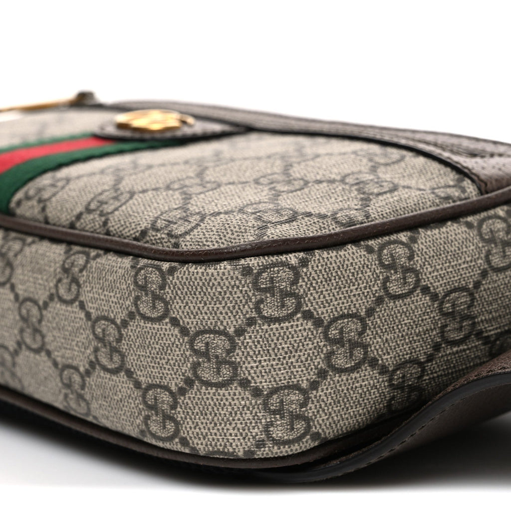 Soft GG Supreme Monogram Medium Ophidia Belt Bag Dark Brown