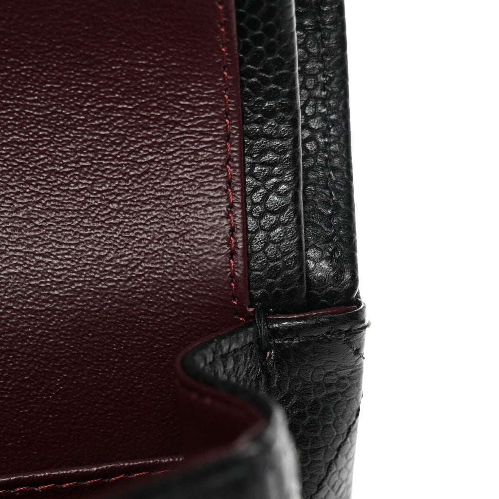 Caviar Quilted Small Double Flap Black