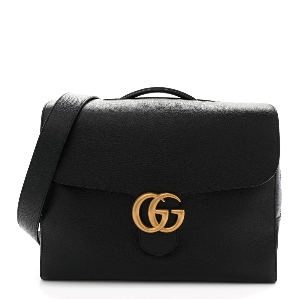 Dollar Calfskin GG Marmont Briefcase Black