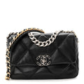 Lambskin Quilted Medium Chanel 19 Flap Black