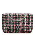 Tweed Quilted Reissue Wallet On Chain WOC Pink Multicolor