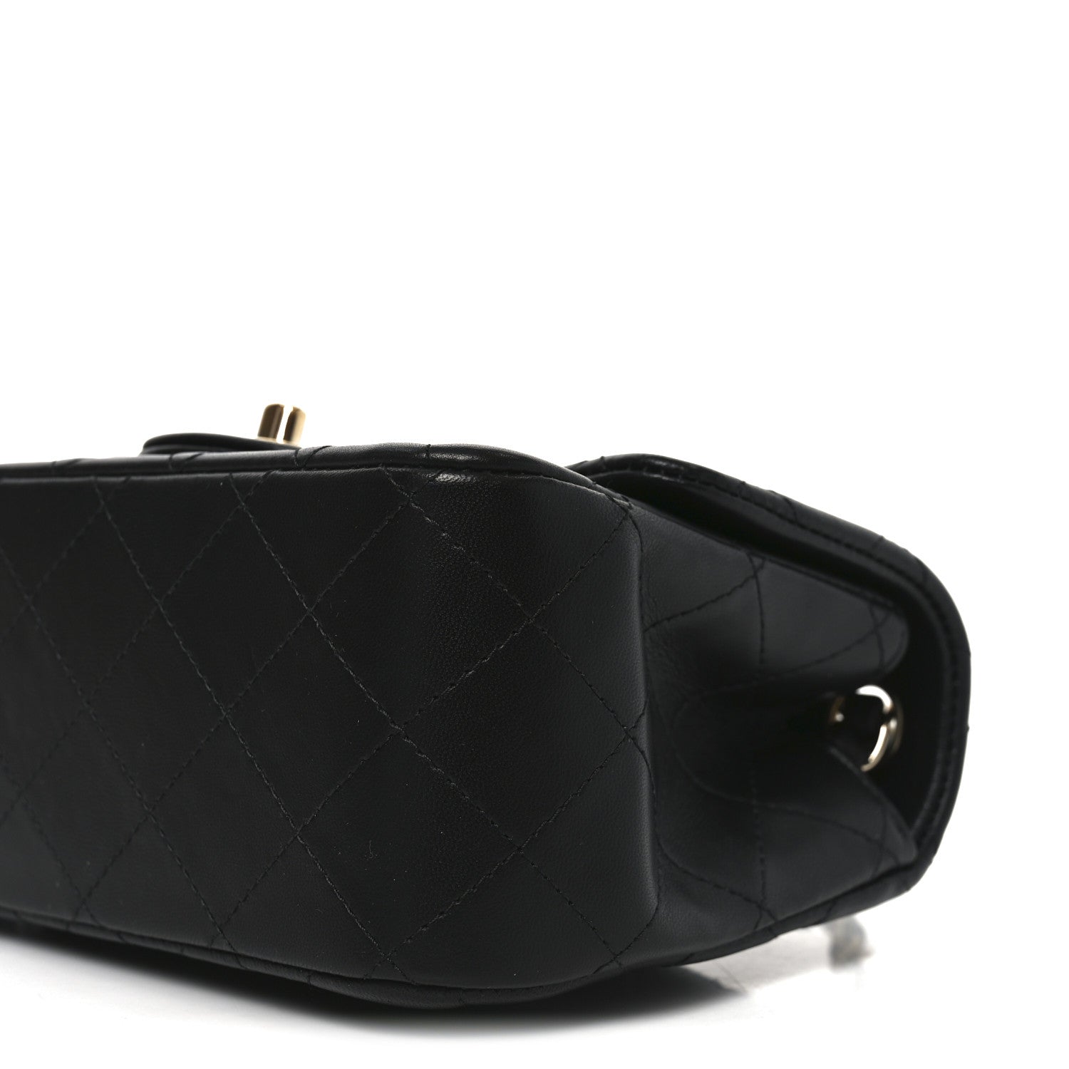 Lambskin Quilted Mini Square Flap Black