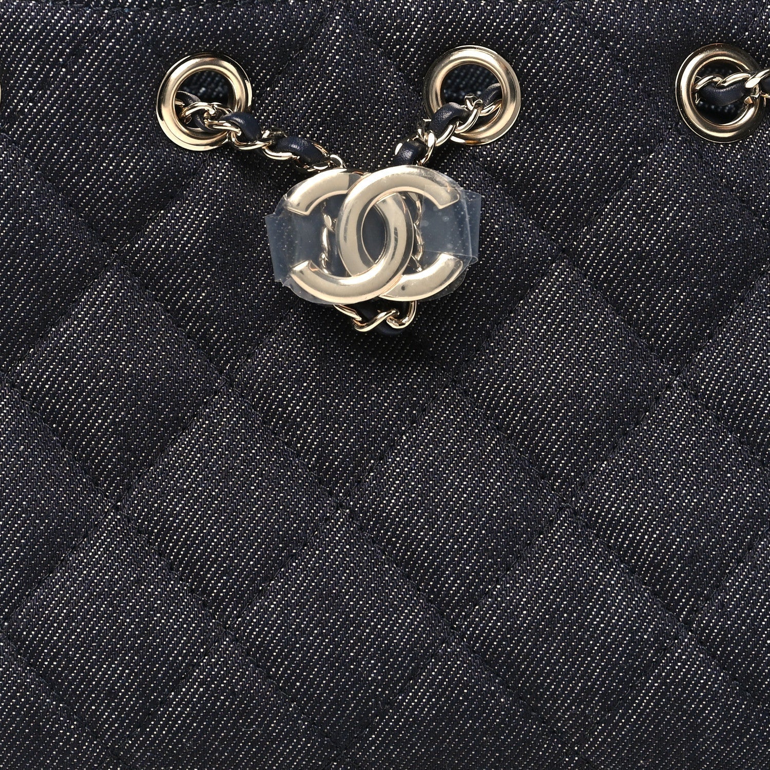 Denim Quilted Mini Chanel 25 Handbag Dark Blue