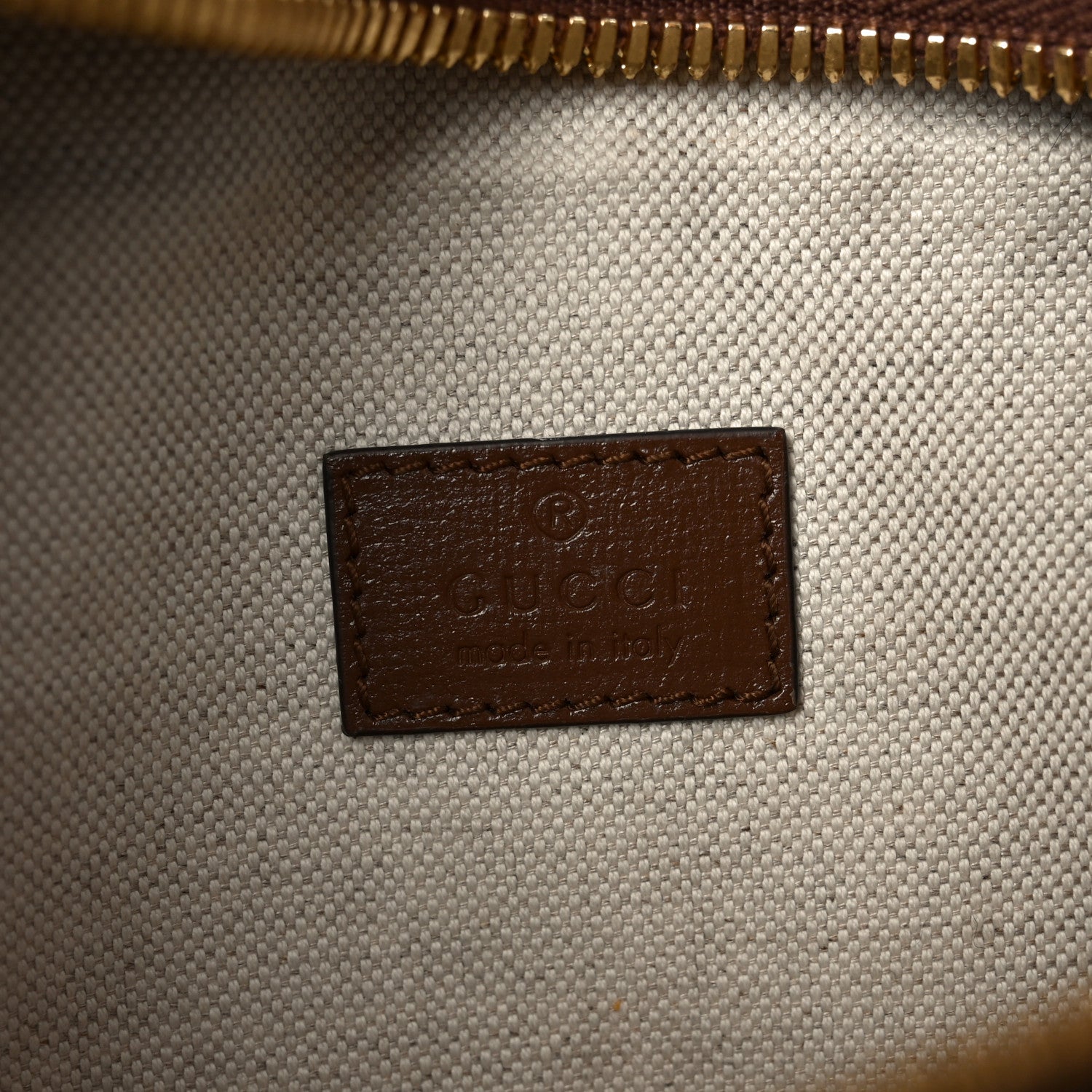 GG Supreme Monogram Textured Calfskin Retro Interlocking G Belt Bag Beige Ebony Brown Sugar