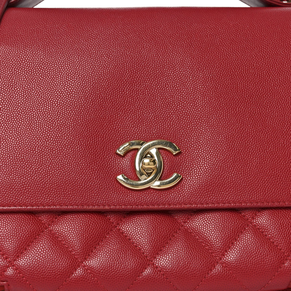 Caviar Quilted Large Business Affinity Flap Red