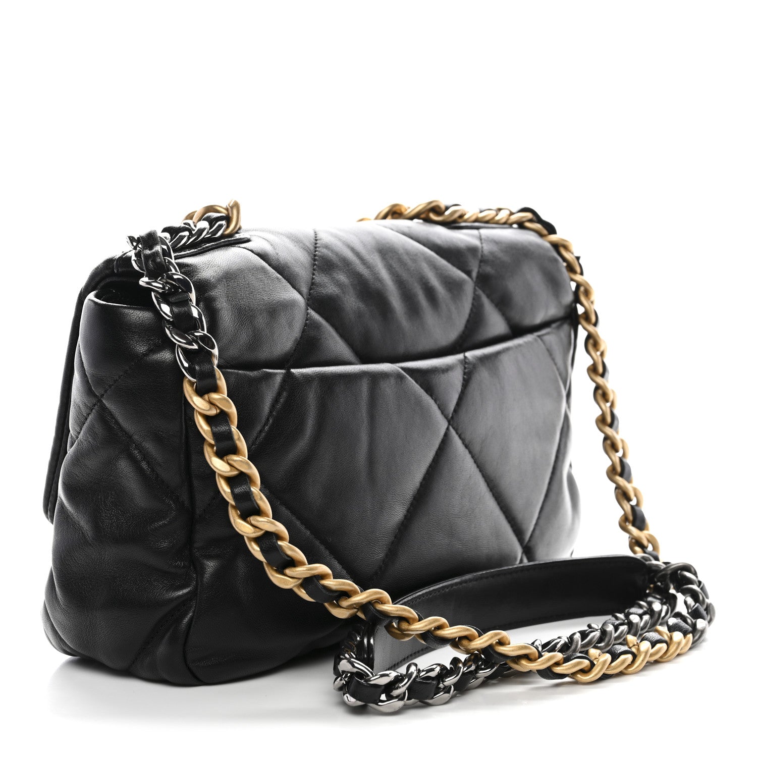 Lambskin Quilted Medium Chanel 19 Flap Black
