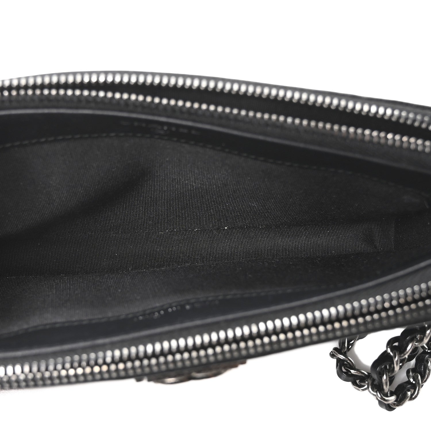 Grained Calfskin Quilted Boy Phone Holder Wallet On Chain Black