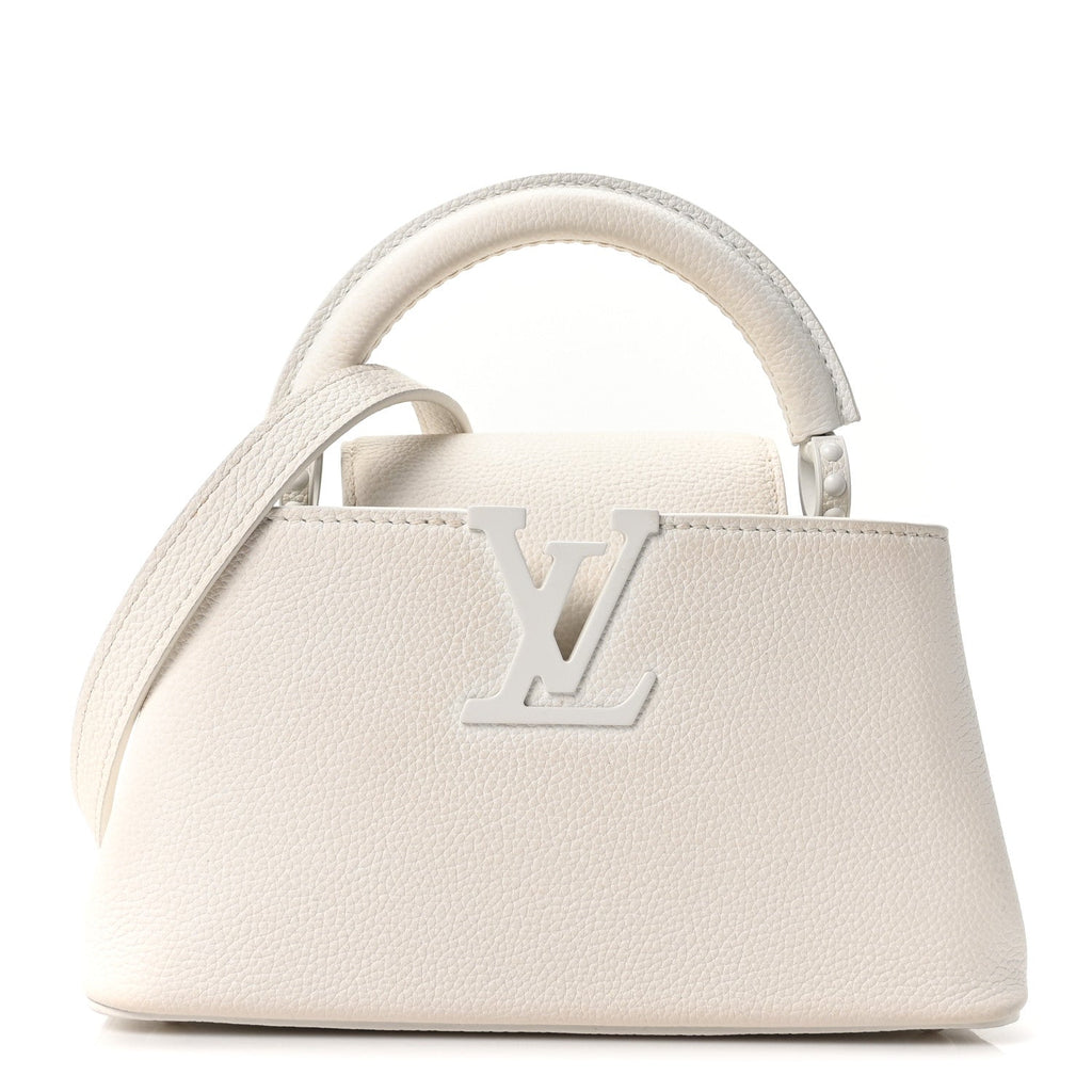 Taurillon Capucines East West Mini Optic White