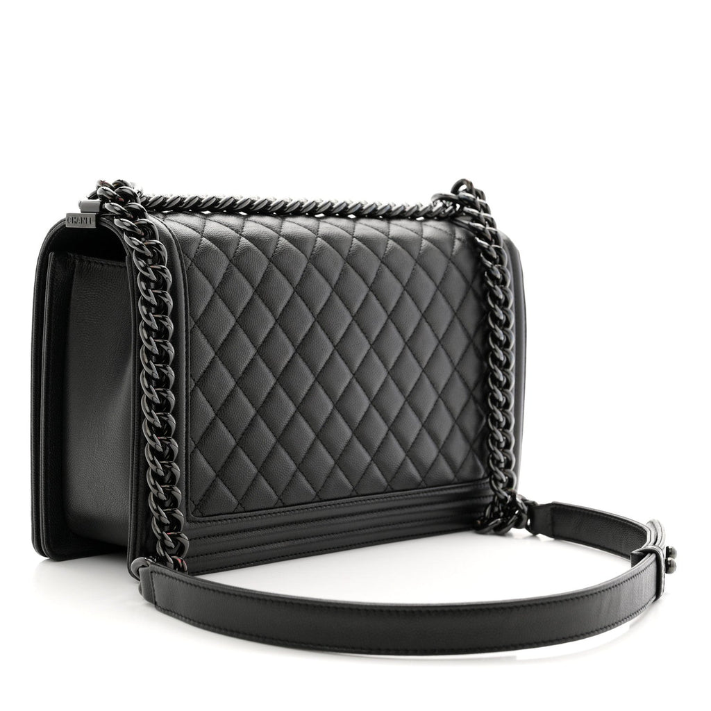 Caviar Quilted New Medium Boy Flap So Black