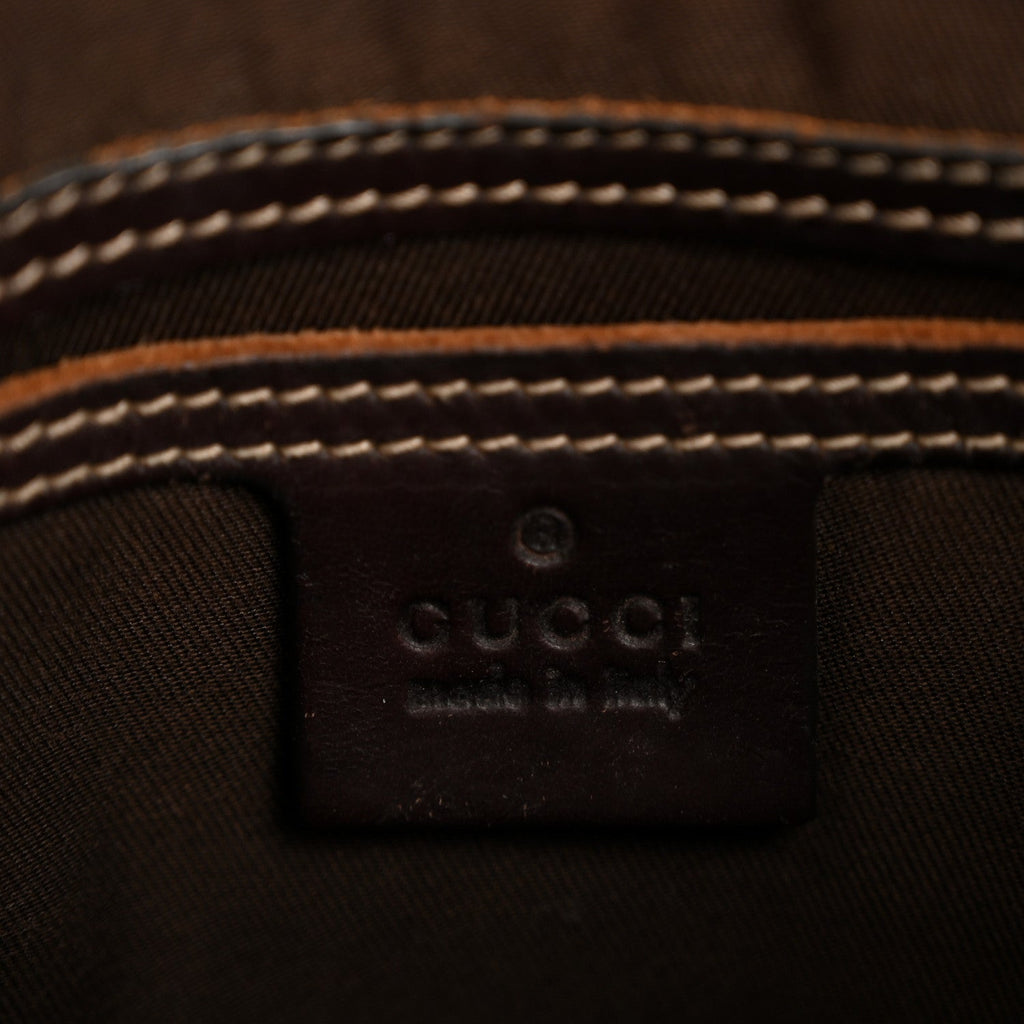 GG Supreme Monogram Small Flat Messenger Bag Dark Brown