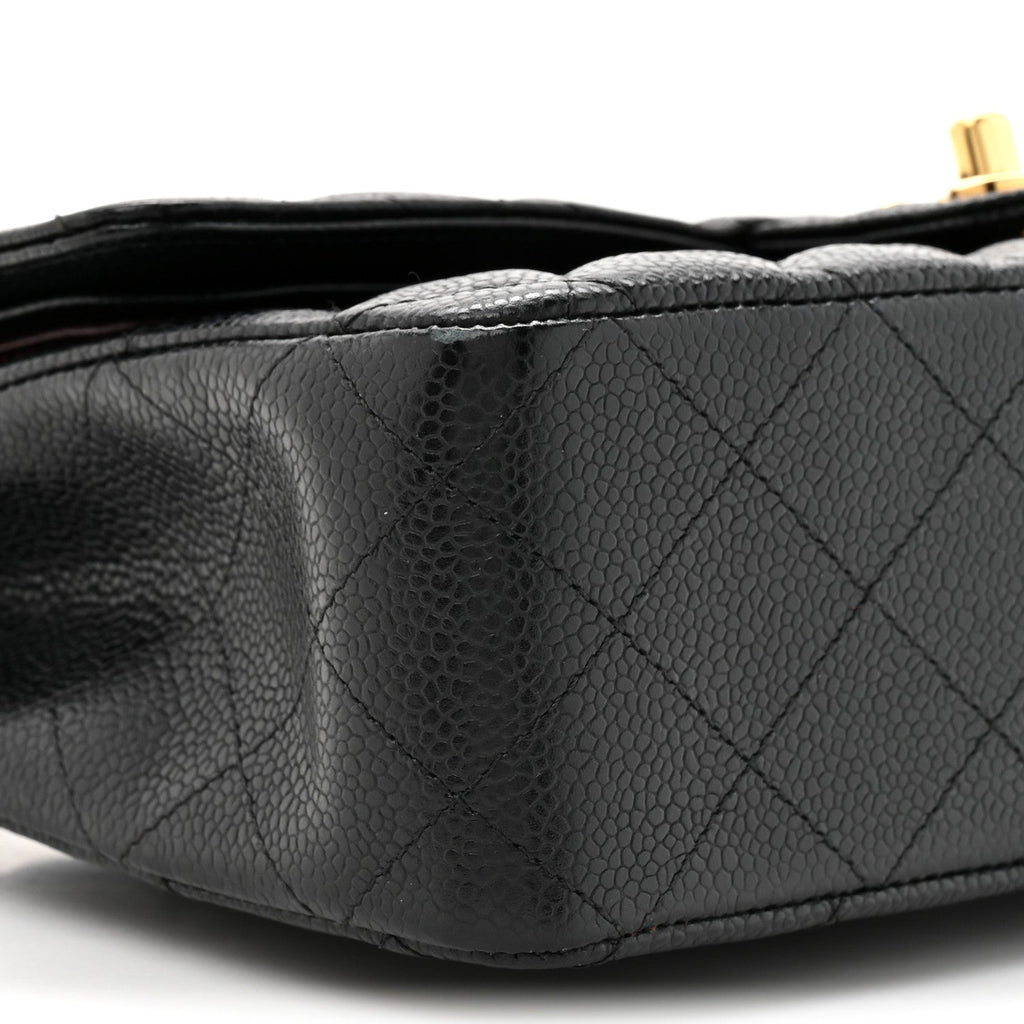 Caviar Quilted Medium Double Flap Black