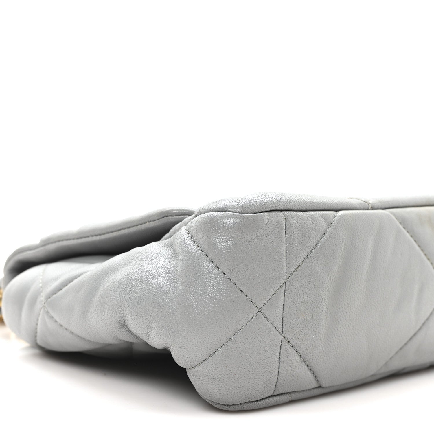 Goatskin Quilted Medium Chanel 19 Flap Grey