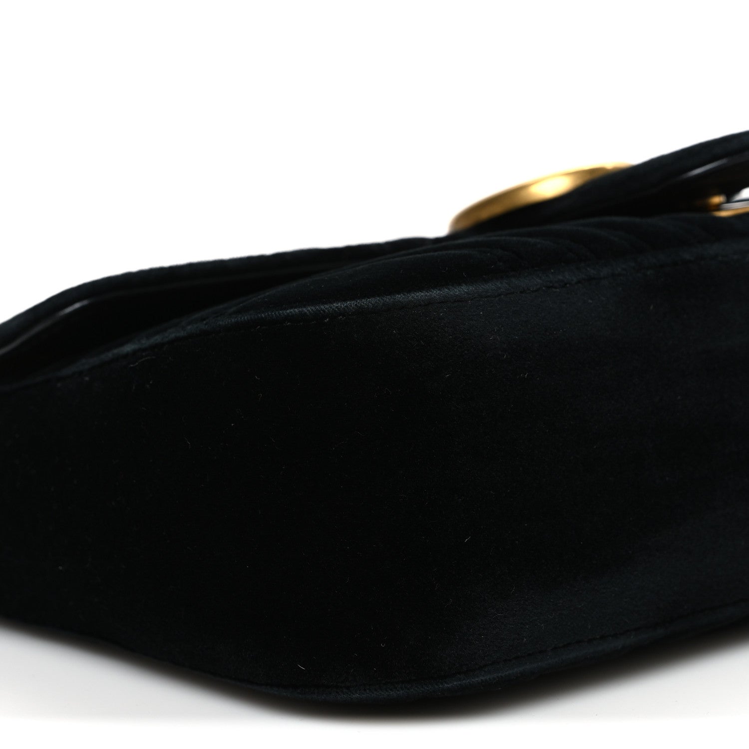 Velvet Matelasse Small GG Marmont Shoulder Bag Black