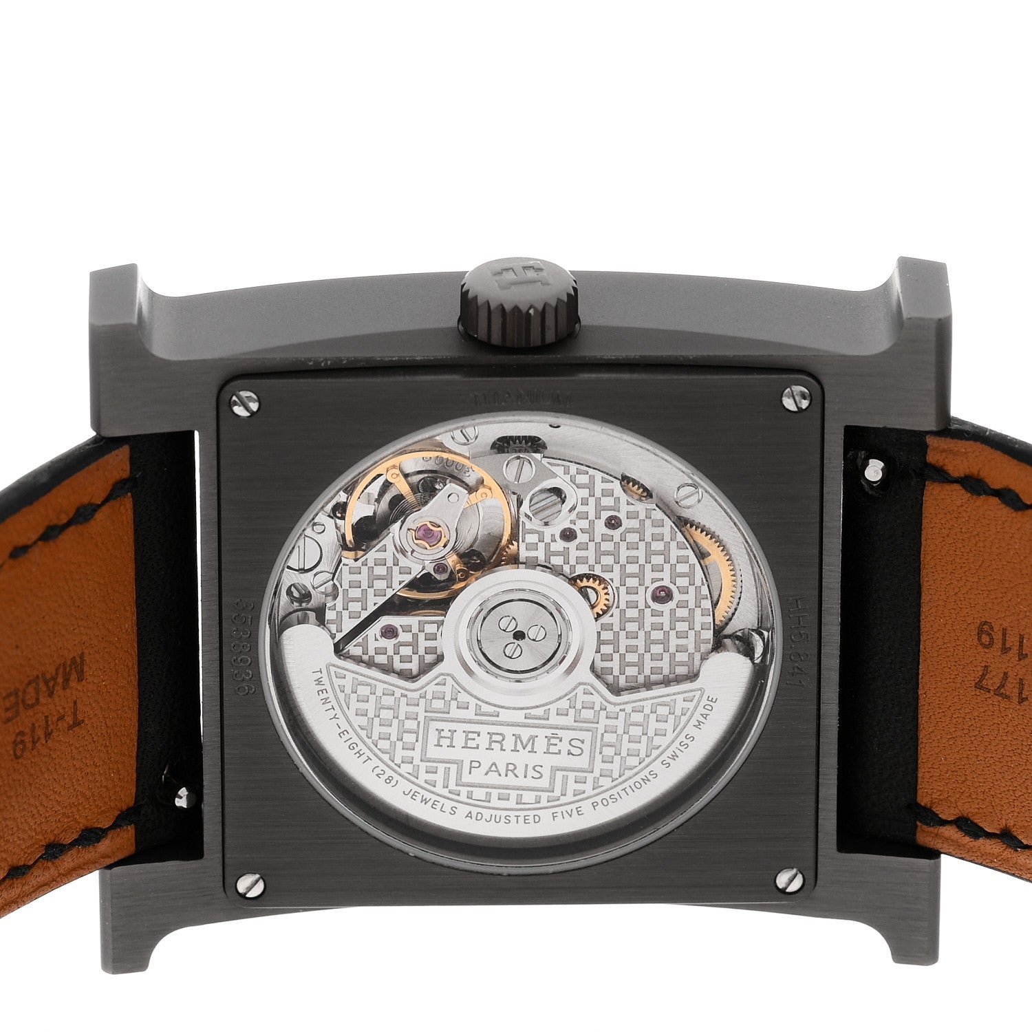 Titanium Barenia 30mm Heure H Hour Quartz Watch Noir