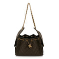 Canvas Quilted Small Chanel 25 Handbag Khaki