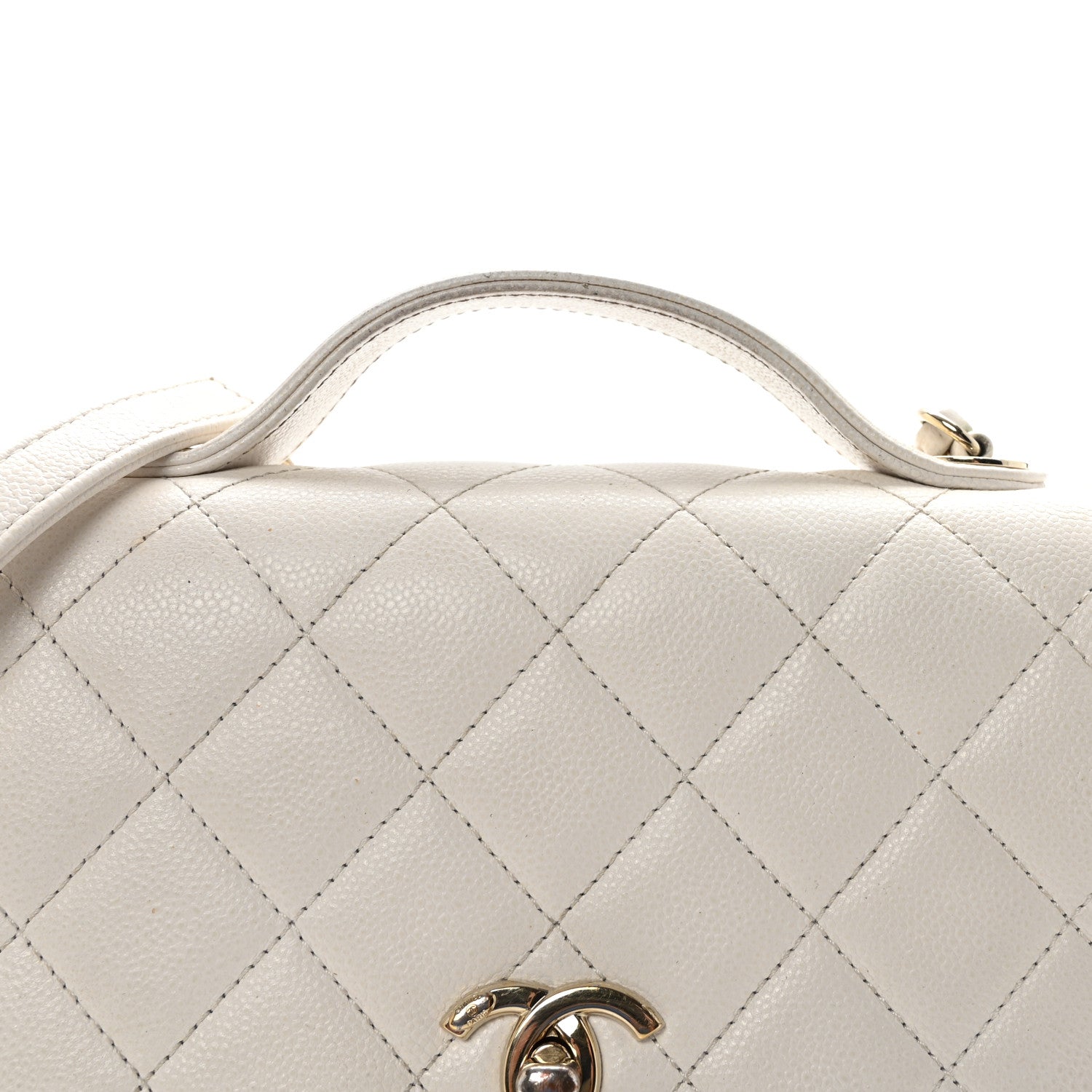 Caviar Quilted Medium Business Affinity Flap White