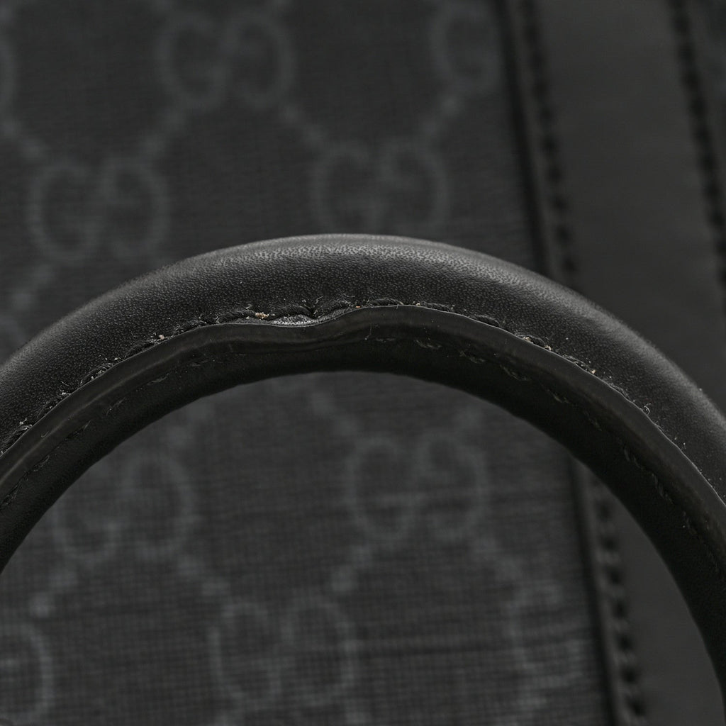 GG Supreme Monogram Appia Calfskin Web Mini Tote Bag Black