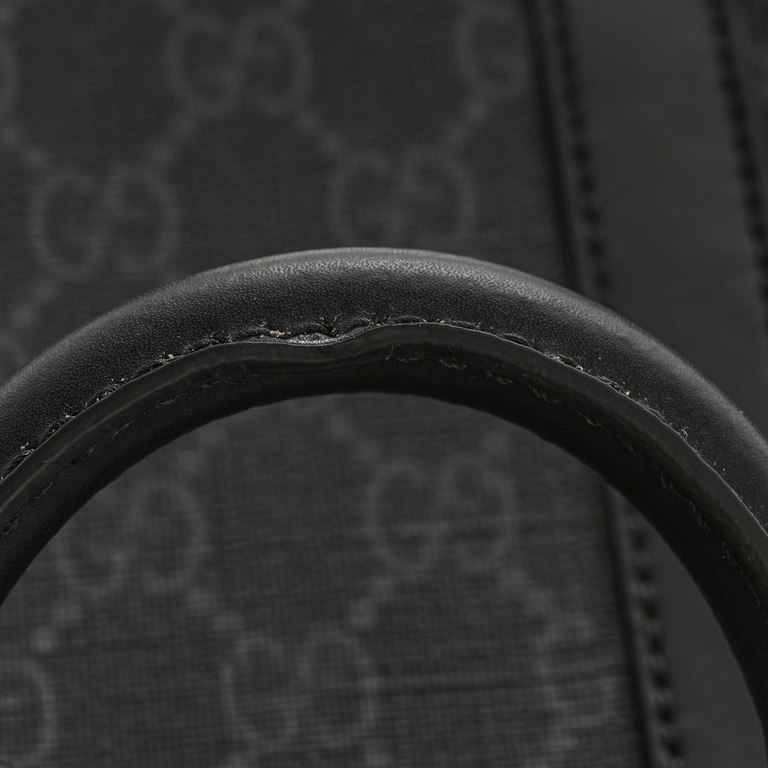 GG Supreme Monogram Appia Calfskin Web Mini Tote Bag Black