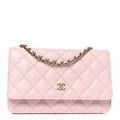Caviar Quilted Wallet on Chain WOC Light Pink
