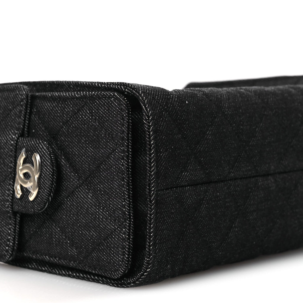 Denim Quilted Mini Chanel 25 Handbag Dark Blue