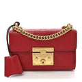 Guccissima Small Padlock Shoulder Bag Hibiscus Red