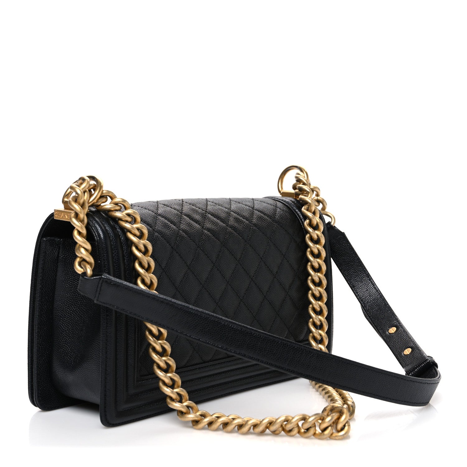 Caviar Quilted Medium Boy Flap Black