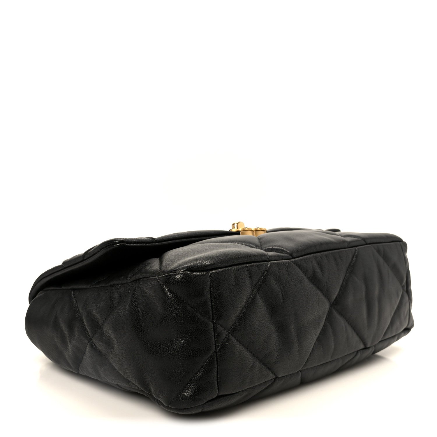 Goatskin Quilted Large Chanel 19 Flap Black