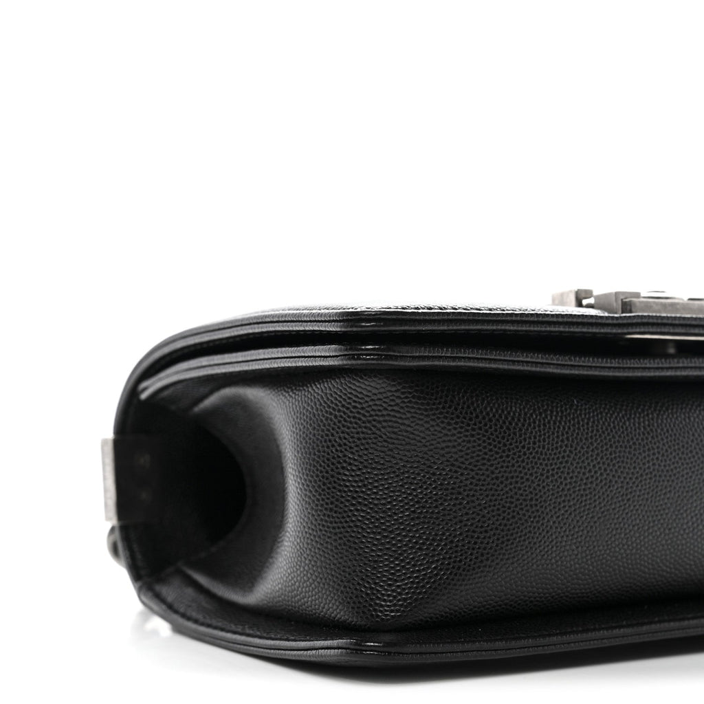 Caviar Quilted Small Boy Flap Black