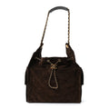 Suede Quilted Medium Chanel 25 Handbag Dark Brown