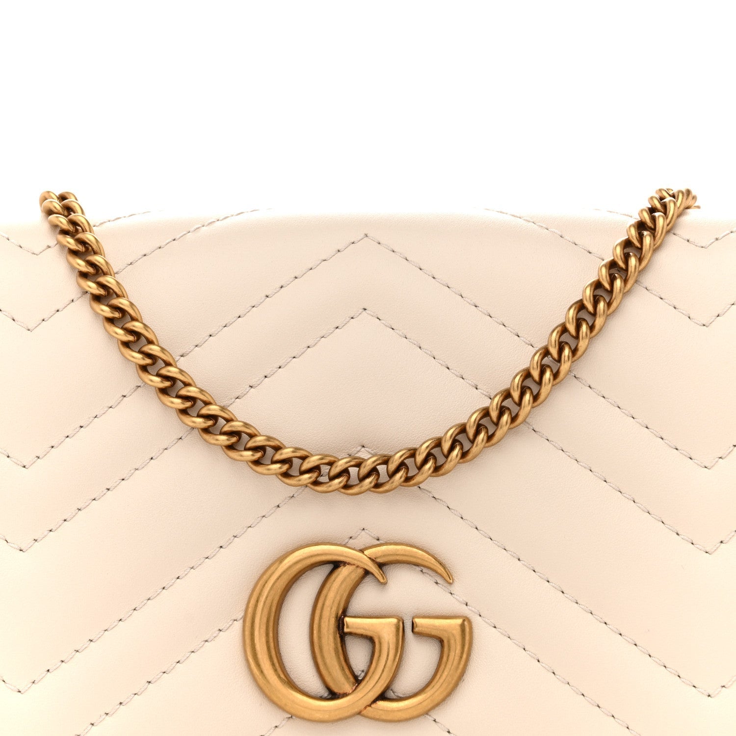 Calfskin Matelasse GG Marmont Mini Bag White