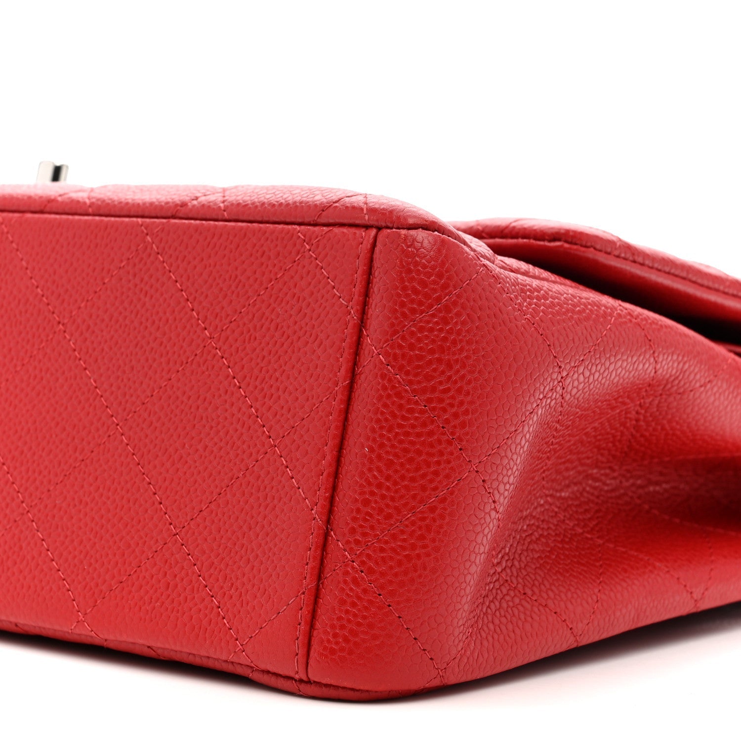 Caviar Quilted Maxi Double Flap Red