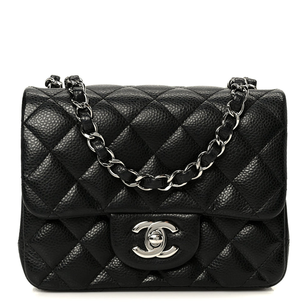 Caviar Quilted Mini Square Flap Black