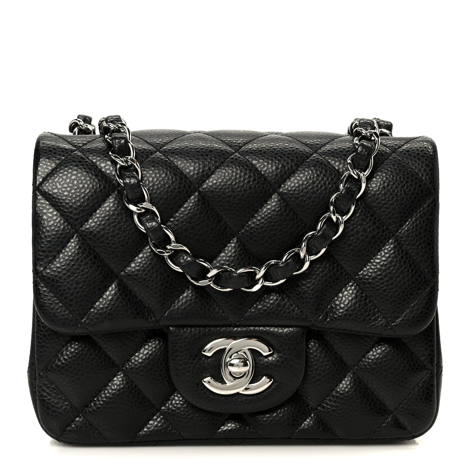 Caviar Quilted Mini Square Flap Black