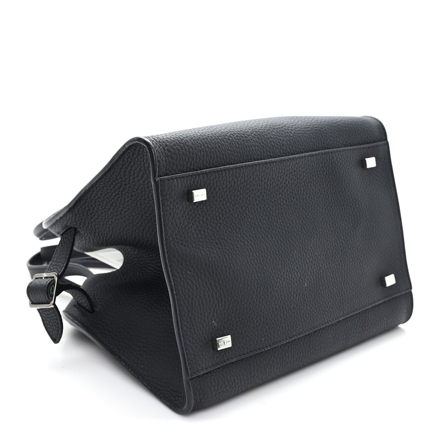 Grained Calfskin Soft Margaux 10 Bag Black