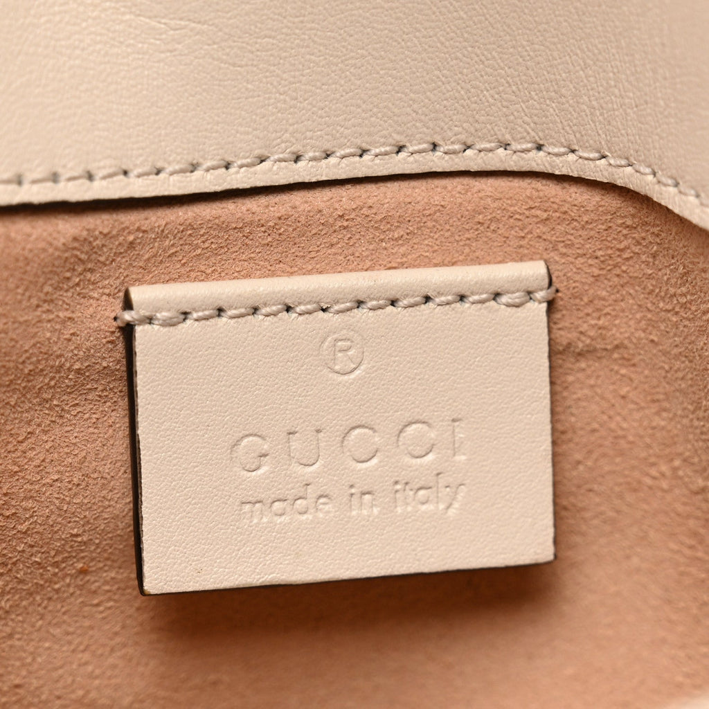 Calfskin Matelasse Super Mini GG Marmont Shoulder Bag White