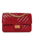 Aged Calfskin Chevron Quilted 2.55 Reissue Mini Flap Dark Red