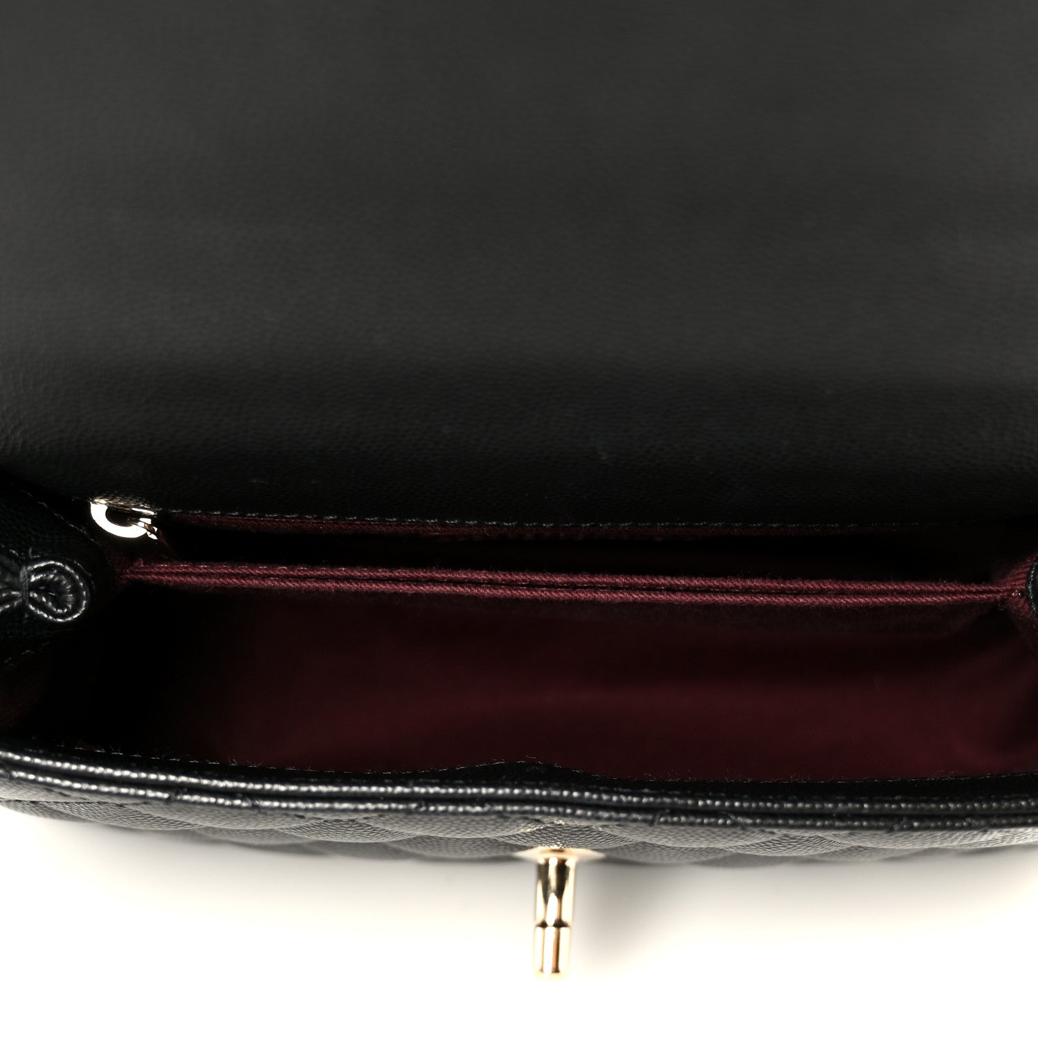 Caviar Quilted Mini Coco Handle Flap Black