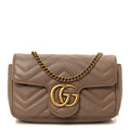Calfskin Matelasse Super Mini GG Marmont Shoulder Bag Porcelain Rose