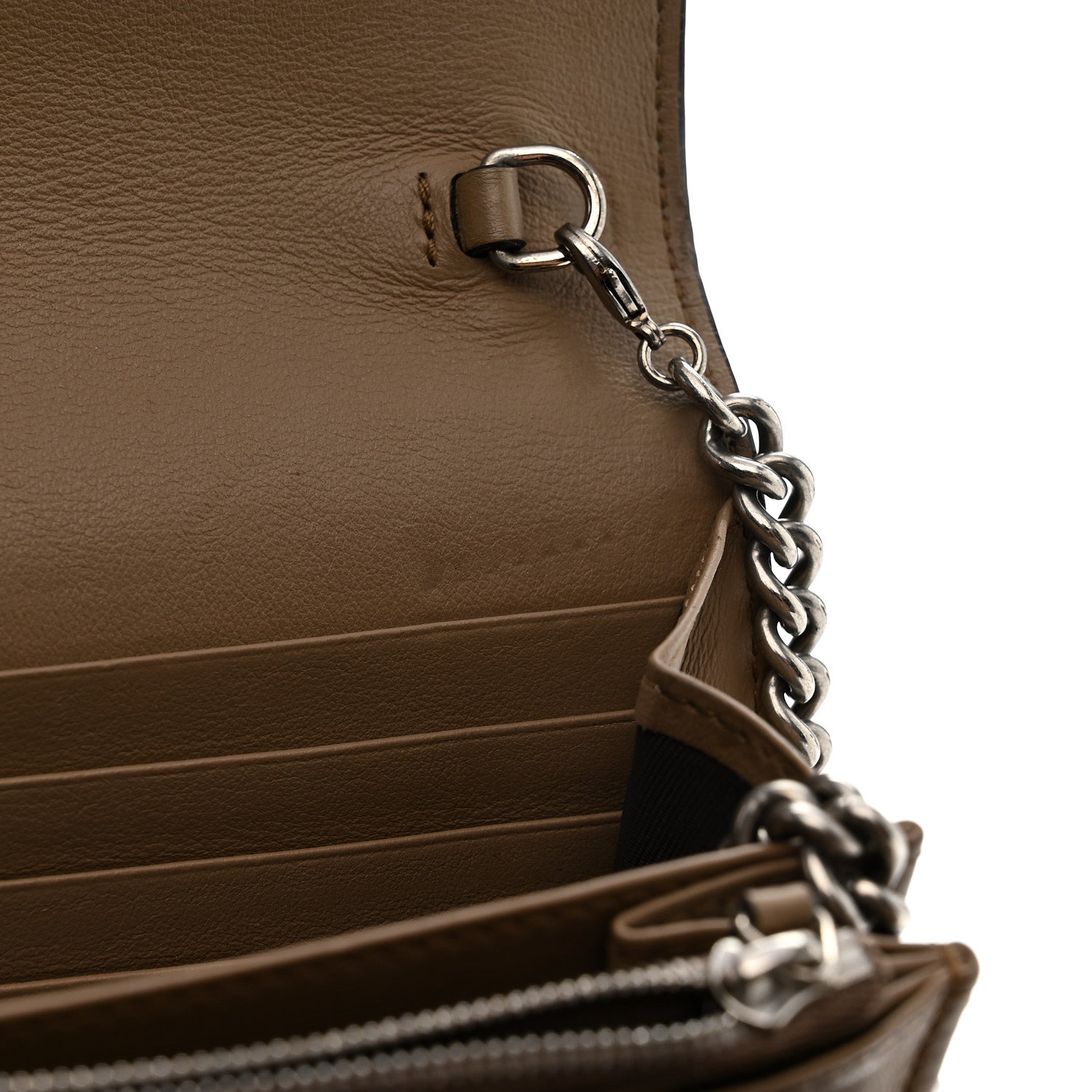 GG Supreme Monogram Mini Dionysus Chain Wallet Beige Taupe