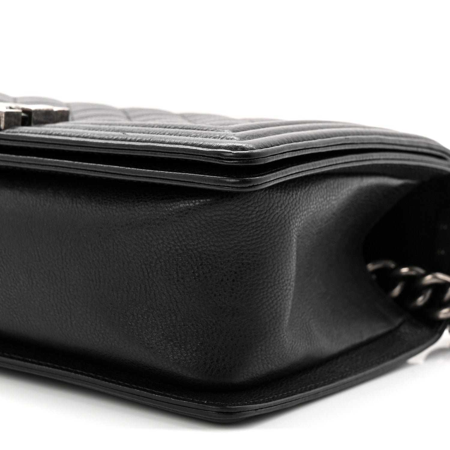 Grained Calfskin Quilted Medium Boy Flap Black