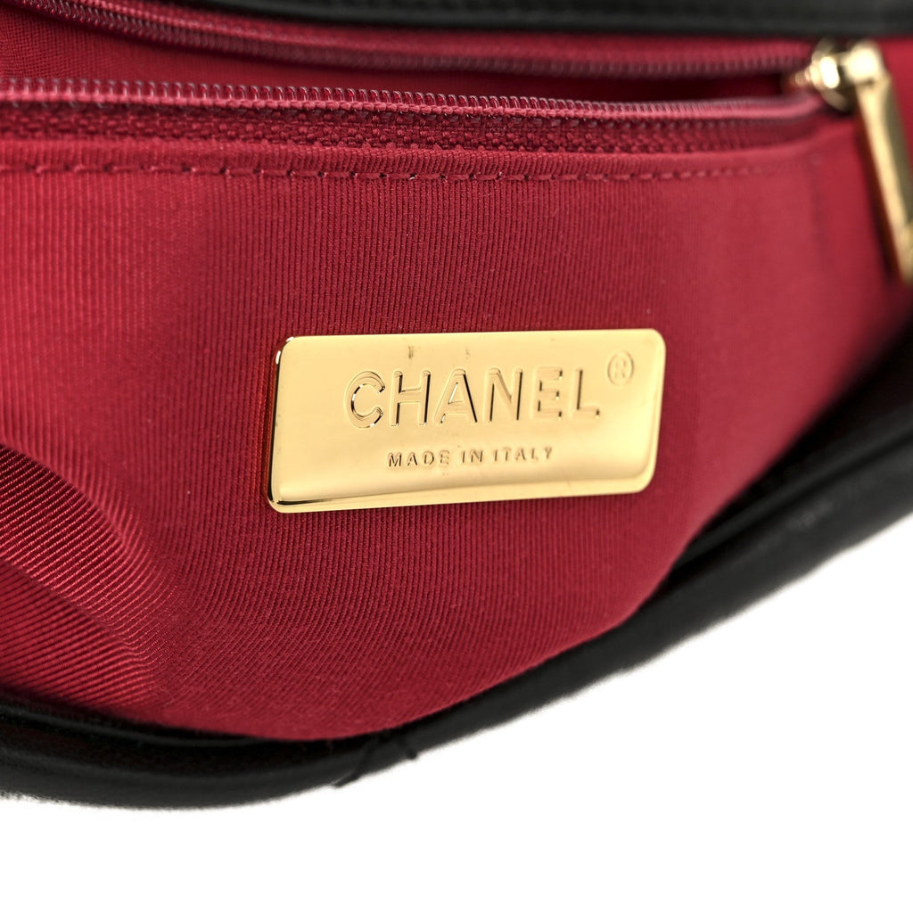 Lambskin Quilted Large Chanel 19 Flap Black