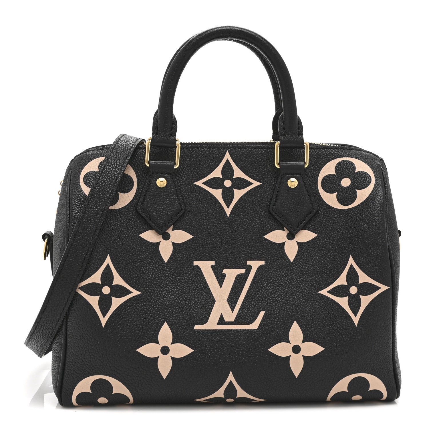 Empreinte Monogram Giant Speedy Bandouliere 25 Black Beige