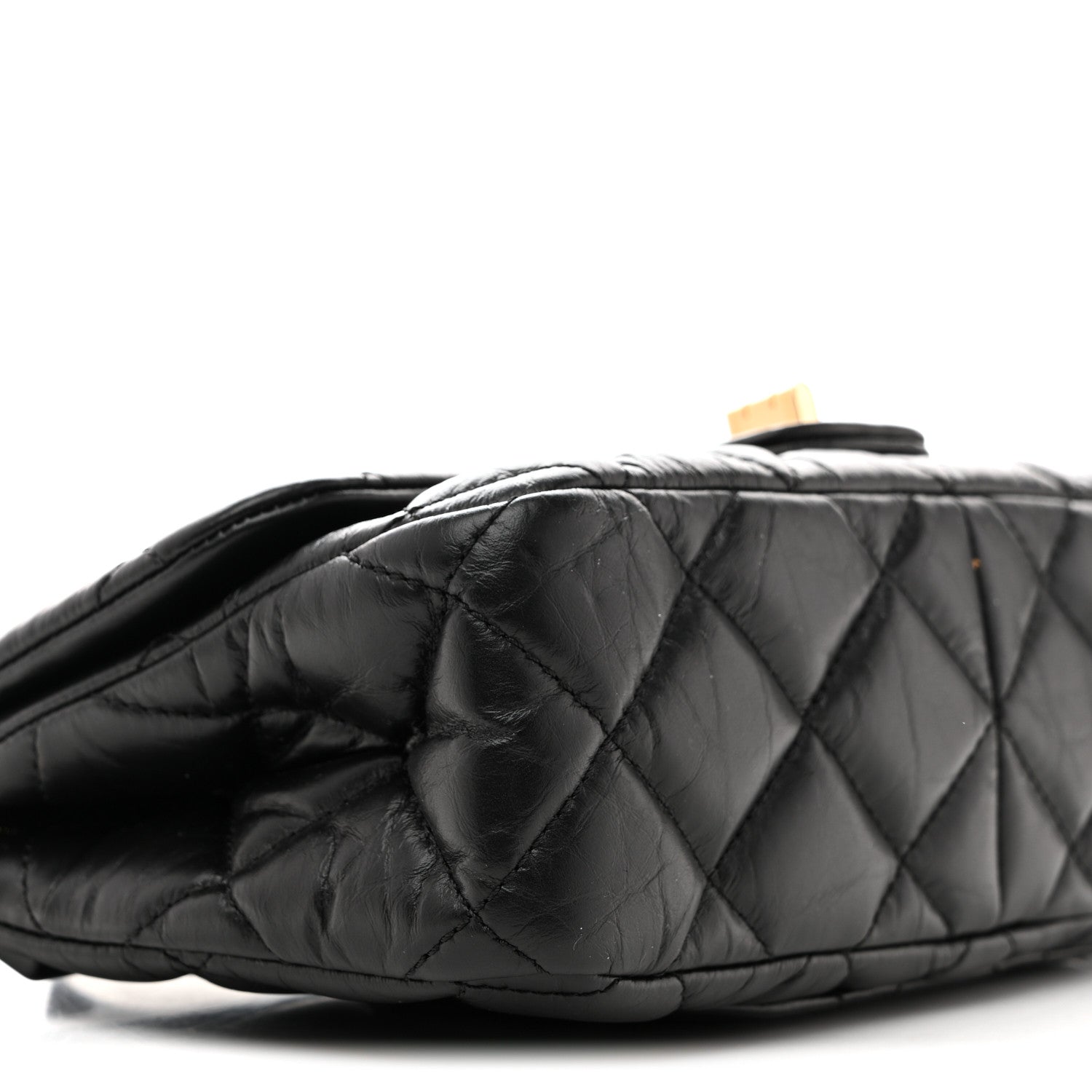 Aged Calfskin Quilted 2.55 Reissue Mini Hanger Flap Black