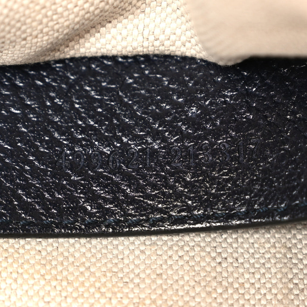 GG Supreme Monogram Textured Dollar Calfskin Web Small Ophidia Dome Shoulder Bag Beige Blue
