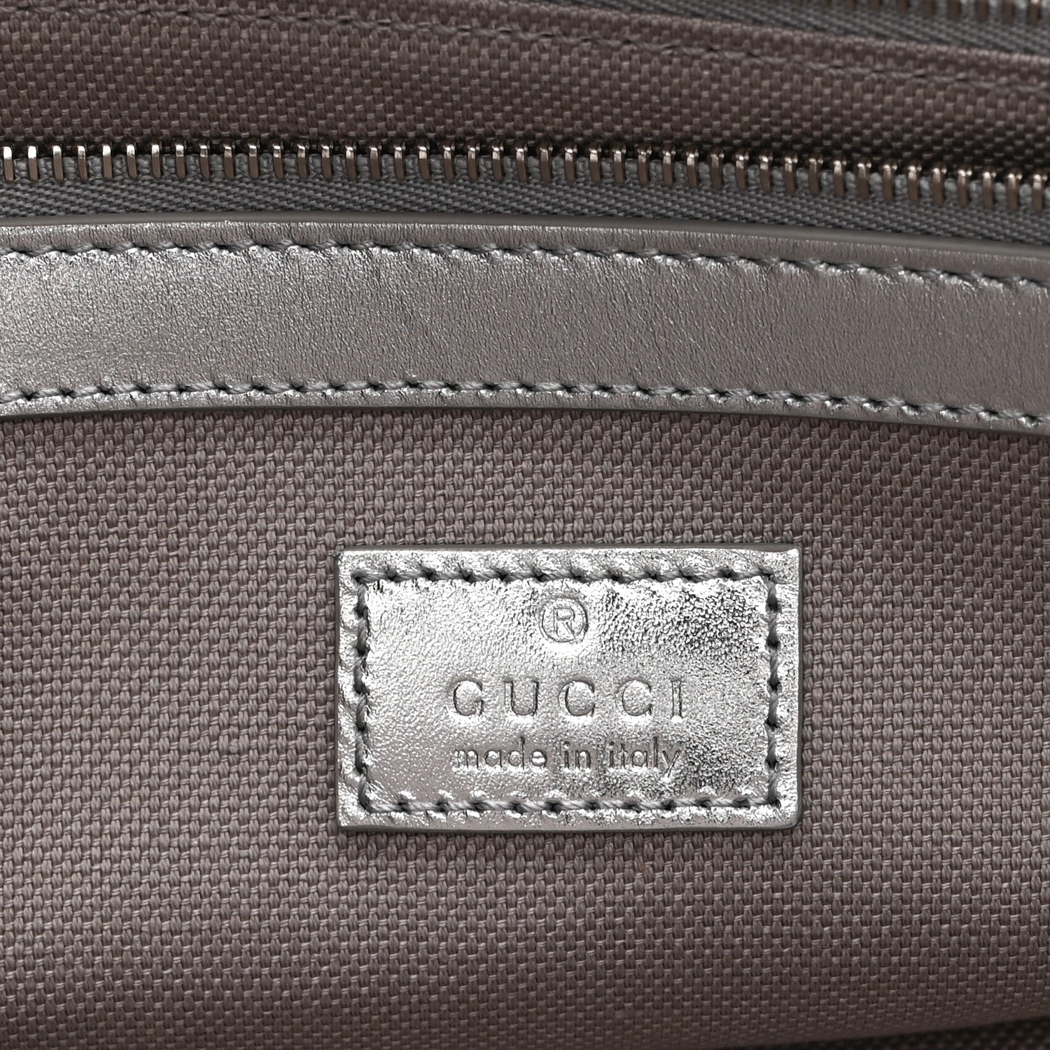GG Supreme Monogram Emblem Medium Tote Bag  Beige Silver
