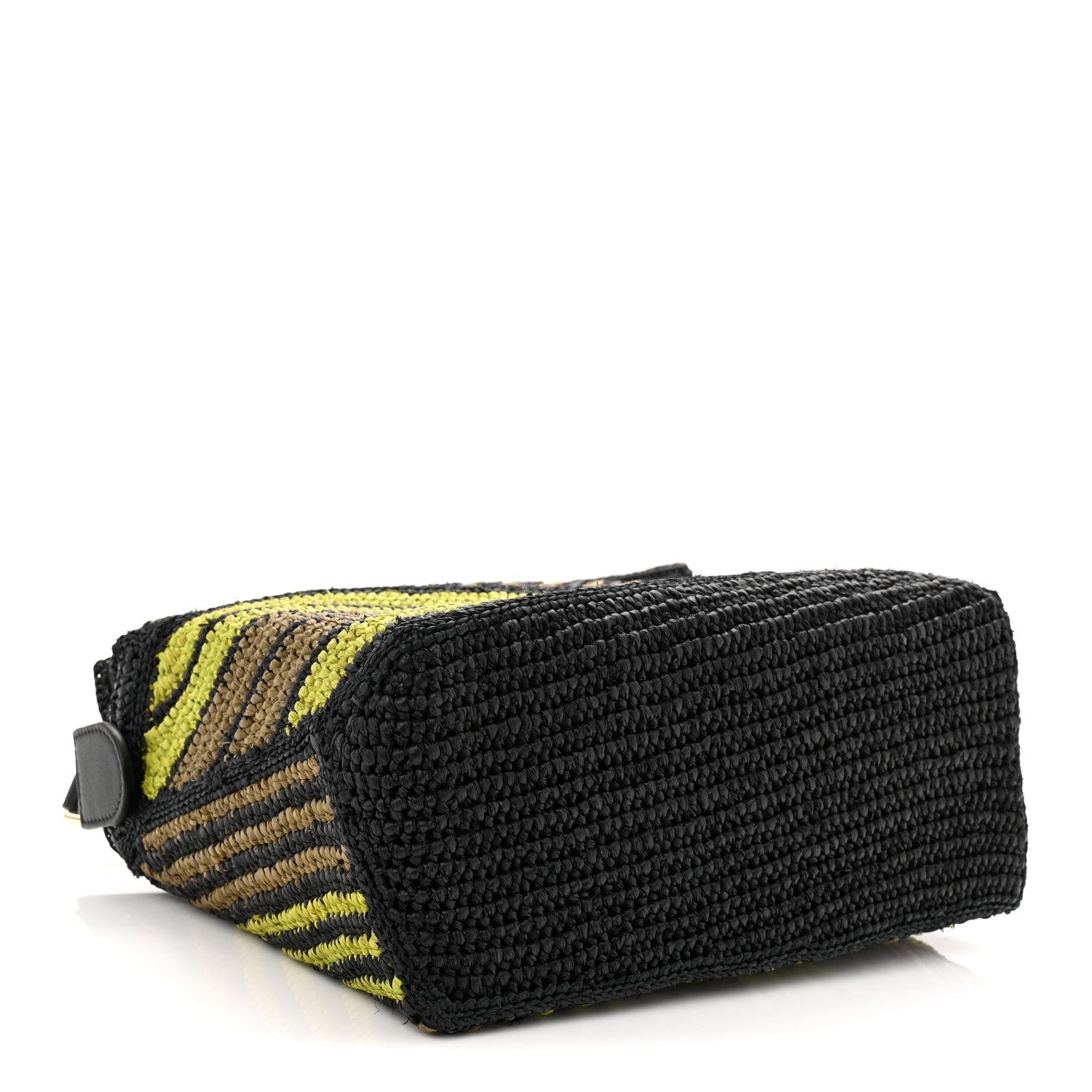 Raffia Calfskin Small Puzzle Bag Anise Olive