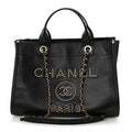 Caviar Small Studded Deauville Tote Black